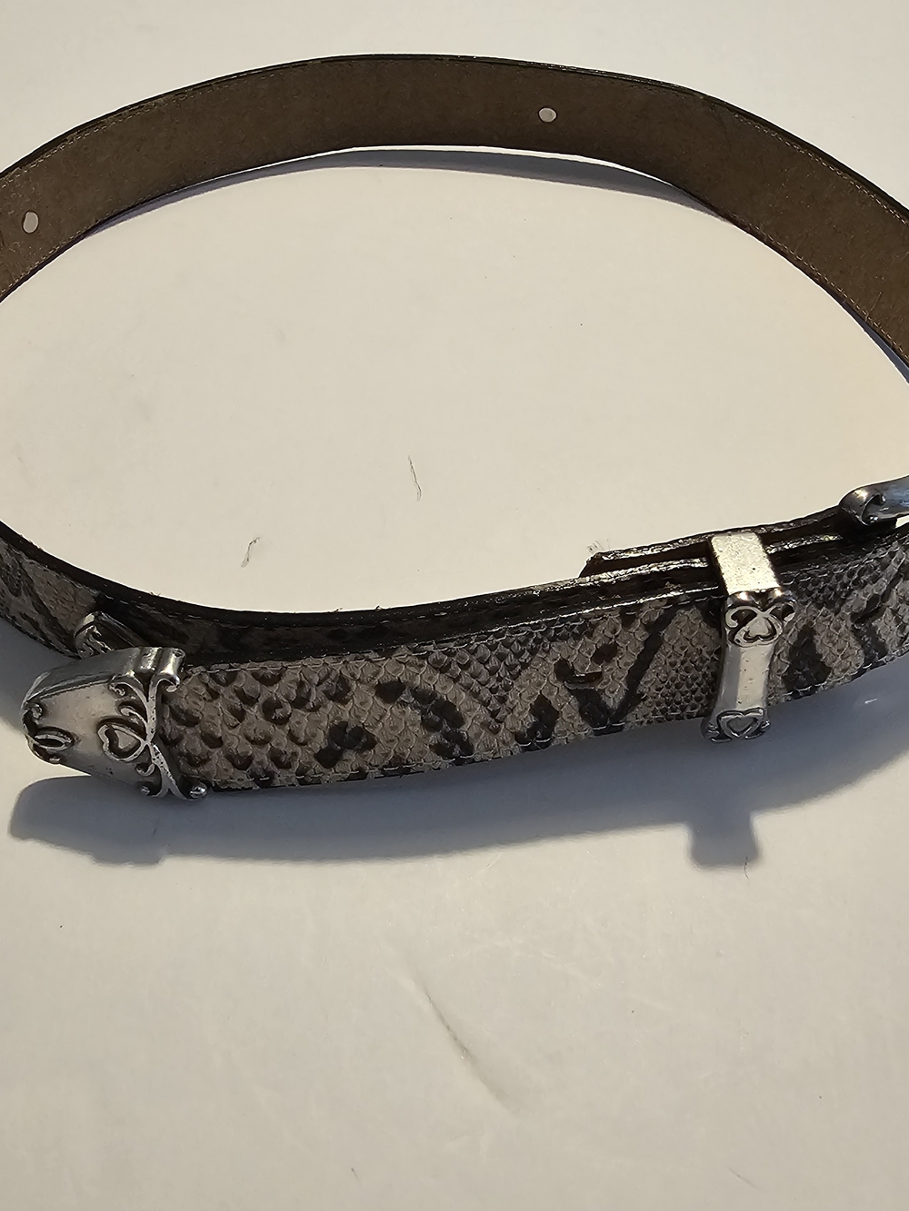 Womens Western Double J Saddlery Cobra Print Leather Belt M